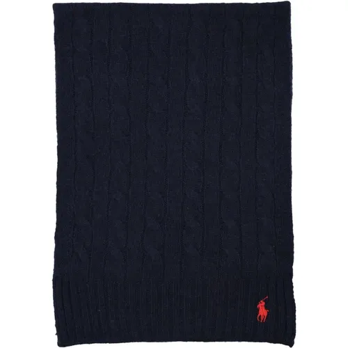 Classic Cable Scarf Navy Hunter , female, Sizes: ONE SIZE - Ralph Lauren - Modalova