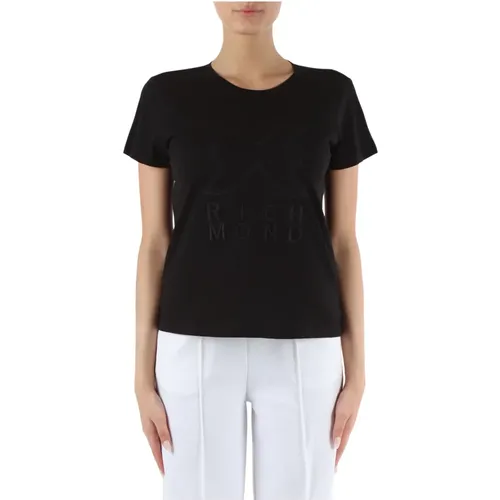Embroidered Cotton T-shirt , female, Sizes: S, M, 2XS, L, XS - Richmond - Modalova