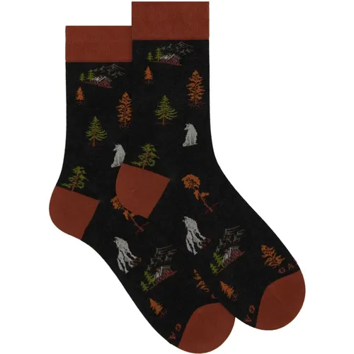 Wolf Wald Kurze Baumwollsocken - Gallo - Modalova