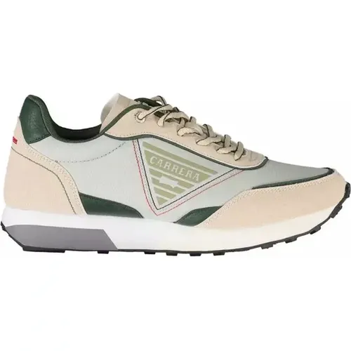 Beige Eco Ledersneakers mit Kontrastdetails , Herren, Größe: 40 EU - Carrera - Modalova