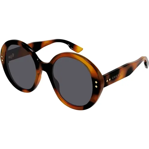 Havana/Blau Sonnenbrille , Damen, Größe: 54 MM - Gucci - Modalova