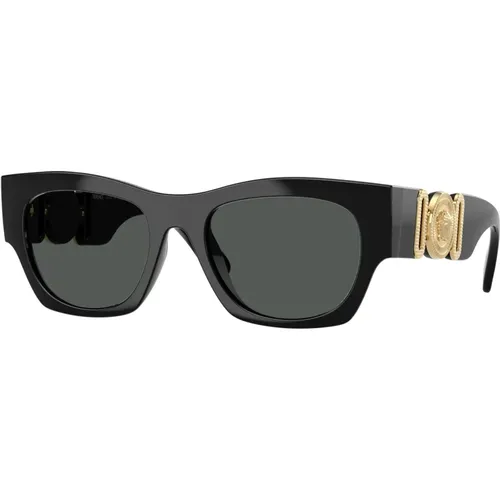 Stilvolle Sonnenbrille in Schwarz , Herren, Größe: 52 MM - Versace - Modalova