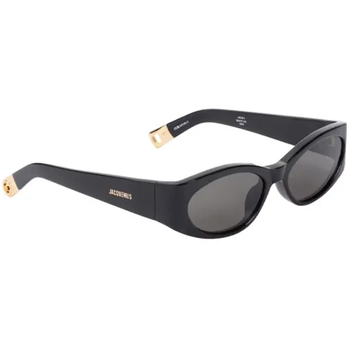 Oval Sunglasses Yellow Gold Grey , female, Sizes: ONE SIZE - Jacquemus - Modalova