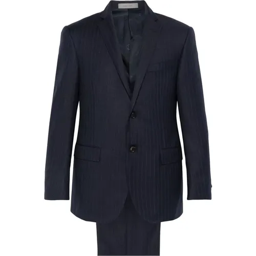 Striped Twill Wool Suit , male, Sizes: L, M, XL - Corneliani - Modalova