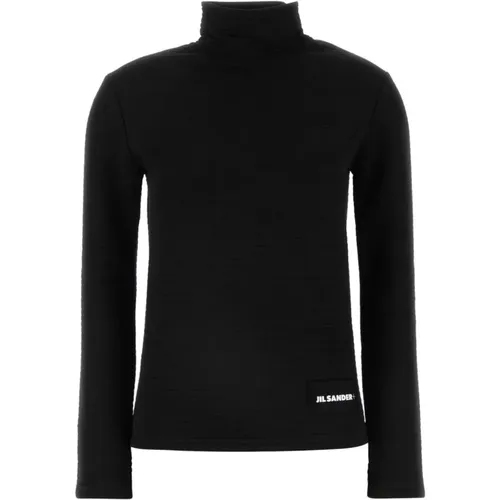 Schwarzer Polyester-Blend-Pullover , Damen, Größe: S - Jil Sander - Modalova