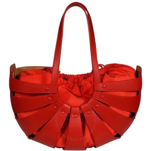Leather Panel Bag Drawstring Closure , female, Sizes: ONE SIZE - Bottega Veneta - Modalova
