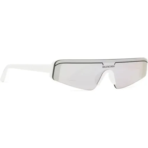 Weiße Ski Rechteck Sonnenbrille , Herren, Größe: ONE Size - Balenciaga - Modalova