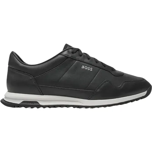 Schwarze Sneakers Glattes Material Gummisohle - Hugo Boss - Modalova