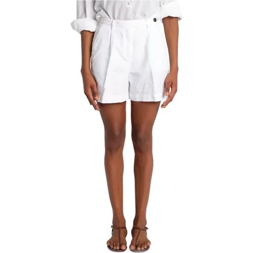 Weiße Sardina Baumwolle Leinen Shorts , Damen, Größe: XS - Massimo Alba - Modalova