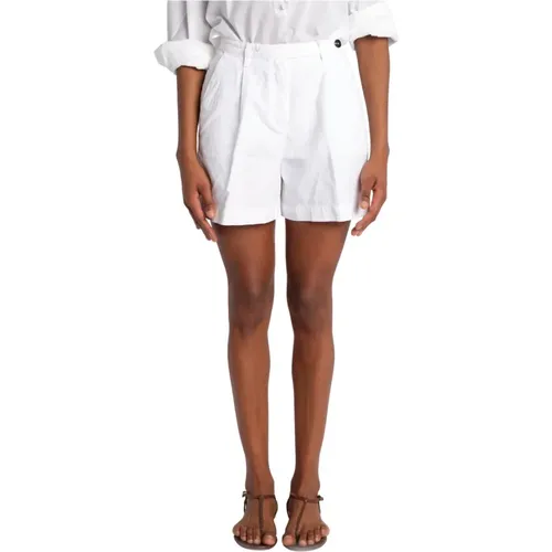 Weiße Sardina Baumwolle Leinen Shorts , Damen, Größe: M - Massimo Alba - Modalova