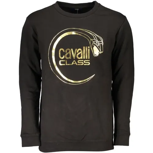 Cotton Sweatshirt with Print Logo , male, Sizes: 3XL - Cavalli Class - Modalova