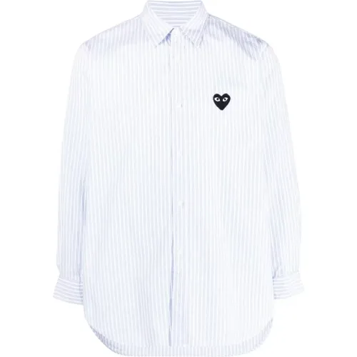 Striped Heart Shirt , male, Sizes: M, 2XL, L - Comme des Garçons Play - Modalova