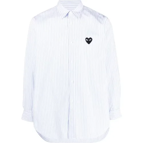 Striped Heart Shirt , male, Sizes: M, XL, 2XL, L - Comme des Garçons Play - Modalova