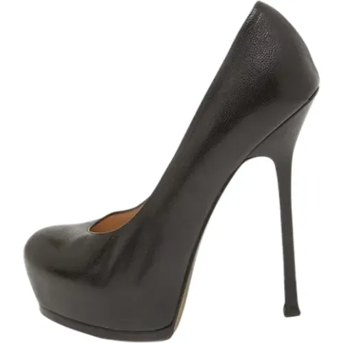 Pre-owned Leather heels , female, Sizes: 7 1/2 UK - Yves Saint Laurent Vintage - Modalova