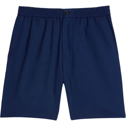 Navy Cotton Track Shorts , male, Sizes: S - Ami Paris - Modalova