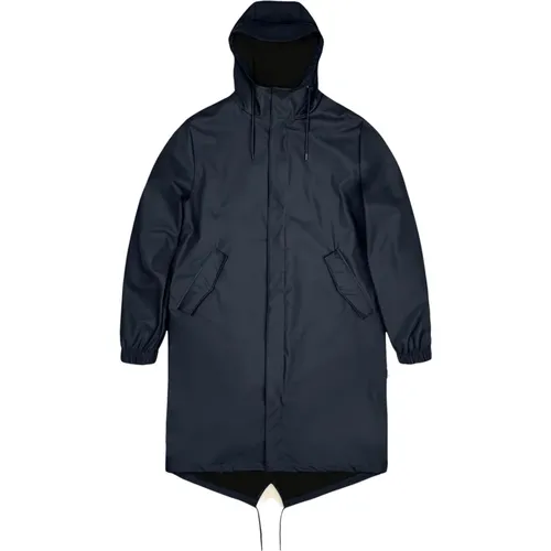 Minimalistischer Wasserdichter Fishtail Parka , Damen, Größe: L - Rains - Modalova