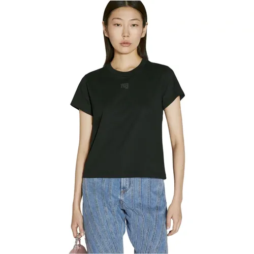 Geprägtes Logo Jersey T-Shirt - alexander wang - Modalova