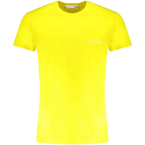 Druck Logo Rundhals T-Shirt , Herren, Größe: L - Trussardi - Modalova