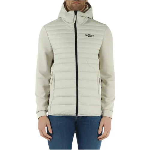 Quilted Viscose Jacket with Hood , male, Sizes: L, M - aeronautica militare - Modalova