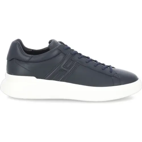 Leather Sneakers with Rounded Toe and Logo Tongue , male, Sizes: 7 UK, 7 1/2 UK, 9 UK, 6 1/2 UK, 8 1/2 UK, 6 UK - Hogan - Modalova