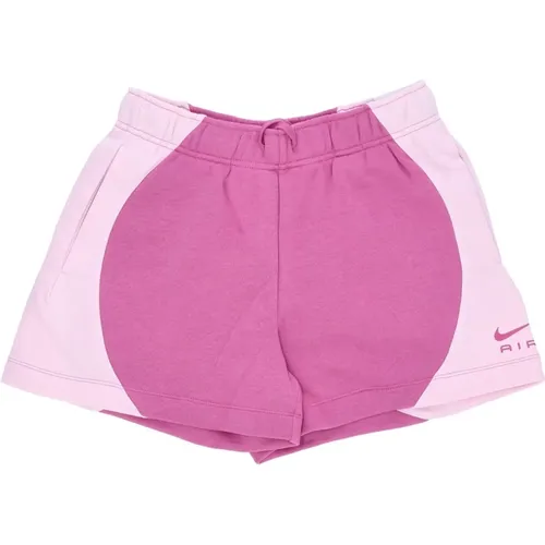 Cosmic Fuchsia Mid-Rise Fleece Shorts , Damen, Größe: XS - Nike - Modalova