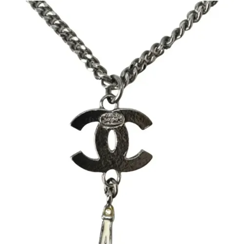 Pre-owned Silver Metal Necklace , female, Sizes: ONE SIZE - Chanel Vintage - Modalova