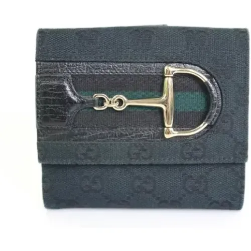 Navy Canvas Vintage GG Bifold Wallet , female, Sizes: ONE SIZE - Gucci Vintage - Modalova
