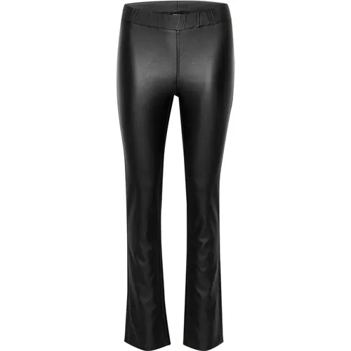 Schlaghose Schwarz Tief Slim-Fit , Damen, Größe: 2XS - Kaffe - Modalova