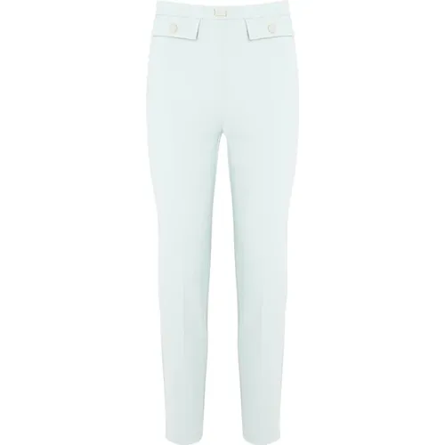 Straight Pants in Aqua , female, Sizes: L - Elisabetta Franchi - Modalova