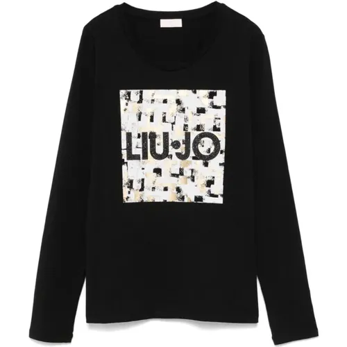 Rhinestone Logo Crew Neck T-shirt - Liu Jo - Modalova