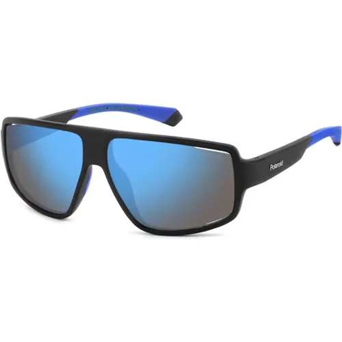 Matte /Blue Mirrored Sunglasses , male, Sizes: 61 MM - Polaroid - Modalova