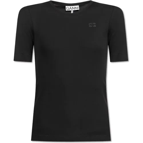 Gestreiftes T-Shirt , Damen, Größe: M - Ganni - Modalova