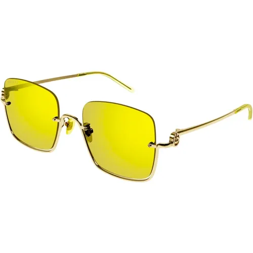Gold/Gelbe Sonnenbrille , Damen, Größe: 54 MM - Gucci - Modalova
