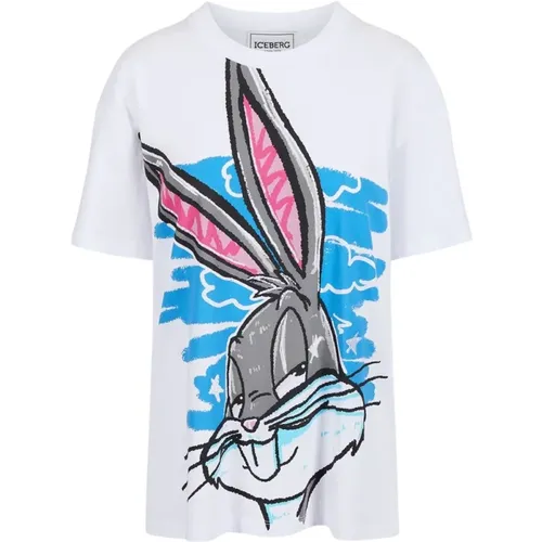 T-Shirt mit Cartoon-Grafik , Damen, Größe: S - Iceberg - Modalova