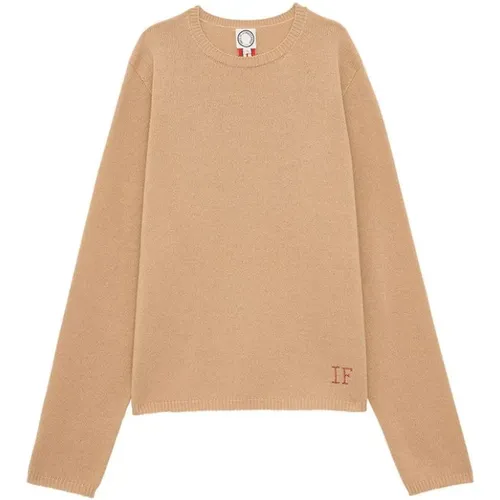 Schicker Beiger Pullover mit Bestickten Initialen , Damen, Größe: S - Ines De La Fressange Paris - Modalova