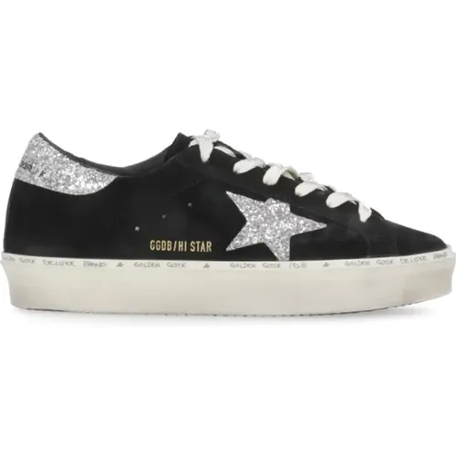 Schwarze Wildleder Leder Glitzer Stern Sneakers - Golden Goose - Modalova