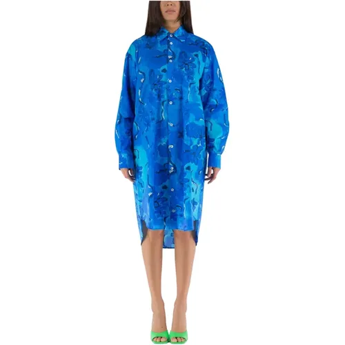 Langarm Multicolor Chemisier Kleid , Damen, Größe: 2XS - Marni - Modalova