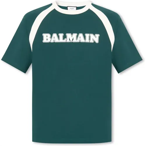 Printed T-shirt , male, Sizes: L - Balmain - Modalova