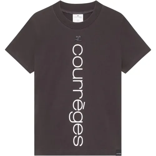 Dark Grey Stonewashed T-Shirt , female, Sizes: S, M, XS - Courrèges - Modalova