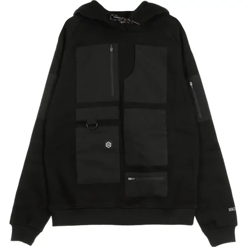 Schwarzer Hoodie mit Tasche für Männer , Herren, Größe: M - Dolly Noire - Modalova