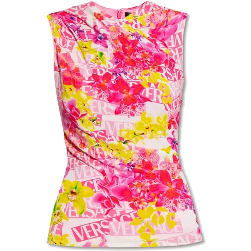 Sleeveless Printed Top , female, Sizes: 2XS, S, XS - Versace - Modalova