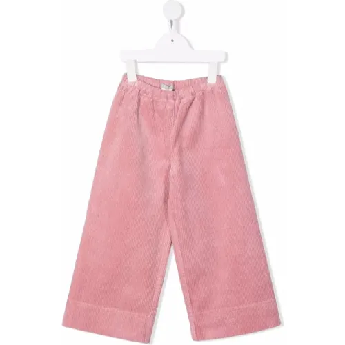 High-Waist rosa Baumwollshorts,Weite Samtcordhose mit geradem Saum - Il Gufo - Modalova