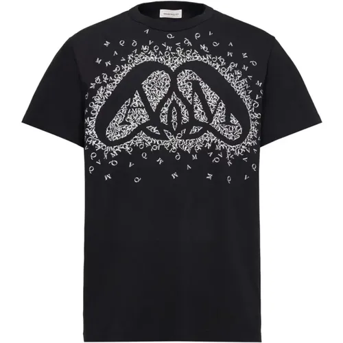 Charm Print Baumwoll T-Shirt , Herren, Größe: XL - alexander mcqueen - Modalova