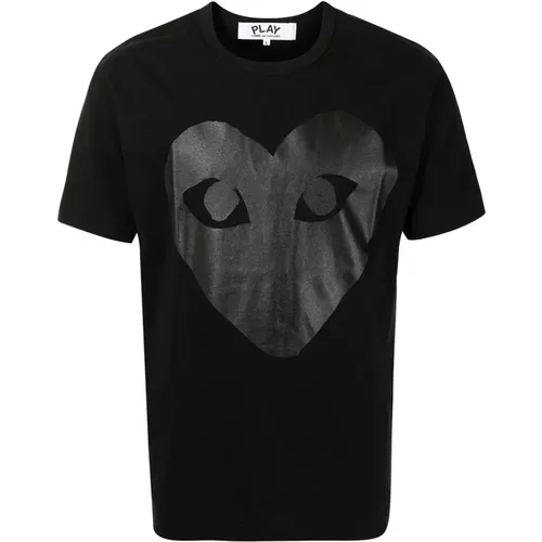 Verblasstes Schwarzes Herz T-Shirt , Herren, Größe: 2XL - Comme des Garçons Play - Modalova