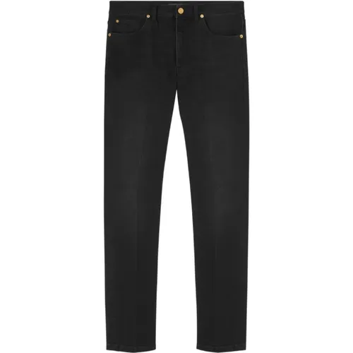 Schwarze Slim Jeans mit Stickerei - Versace - Modalova