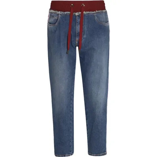 Kinder Denim Jeans mit Rot/Weißem Logo-Band - Dolce & Gabbana - Modalova