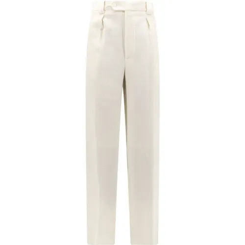 Trousers with Button and Zip Closure , male, Sizes: M, L - Giorgio Armani - Modalova