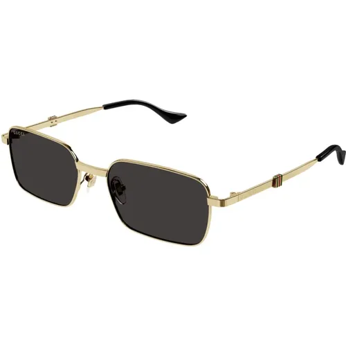 Square Metal Frame Men's Sunglasses , male, Sizes: 56 MM - Gucci - Modalova