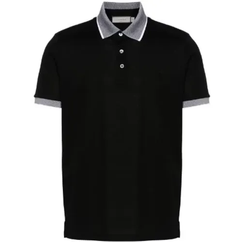 Schwarzes Polo Shirt,Polo Shirts,Polo mit Kontrastkragen - Canali - Modalova