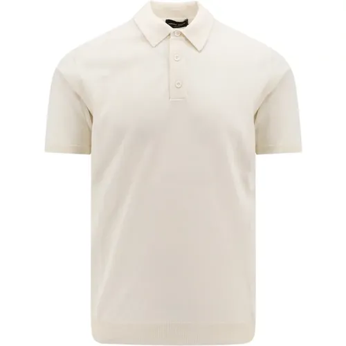 Weißes T-Shirt mit Kragen und kurzen Ärmeln , Herren, Größe: 2XL - Roberto Collina - Modalova